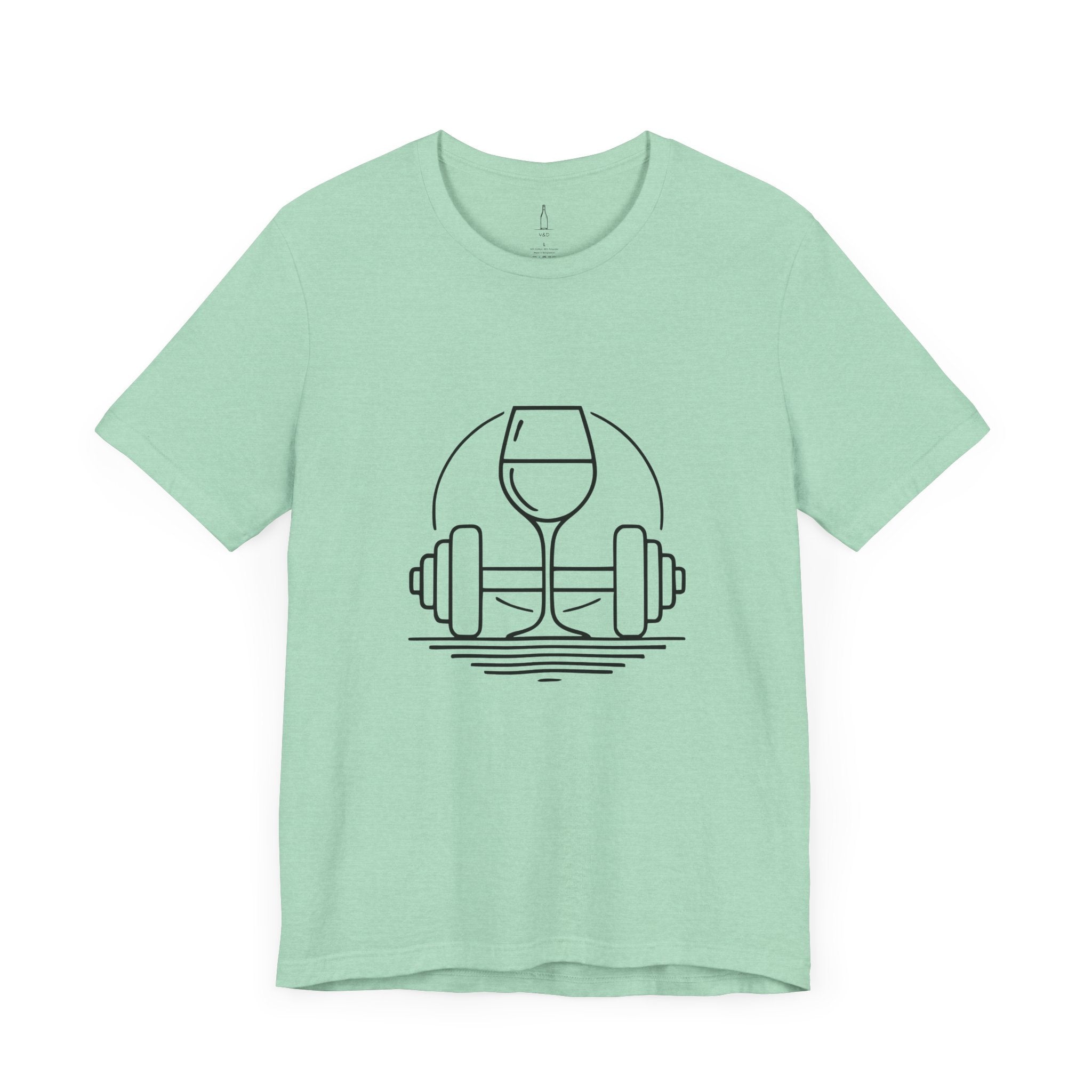 Dumbbell w/ Wine Glass Jersey Short Sleeve Tee