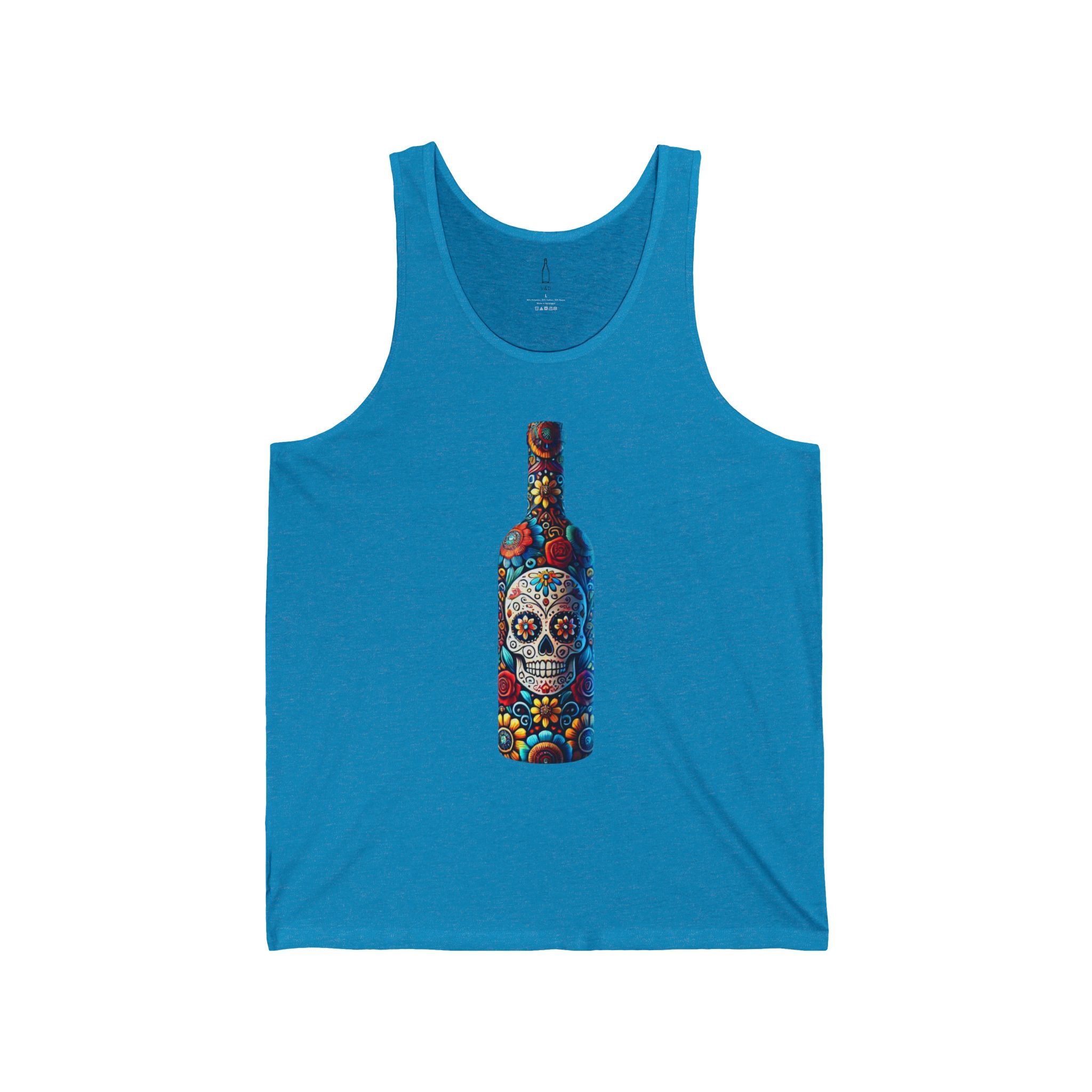 Tank Top Sugar Skull Wine Bottle Design