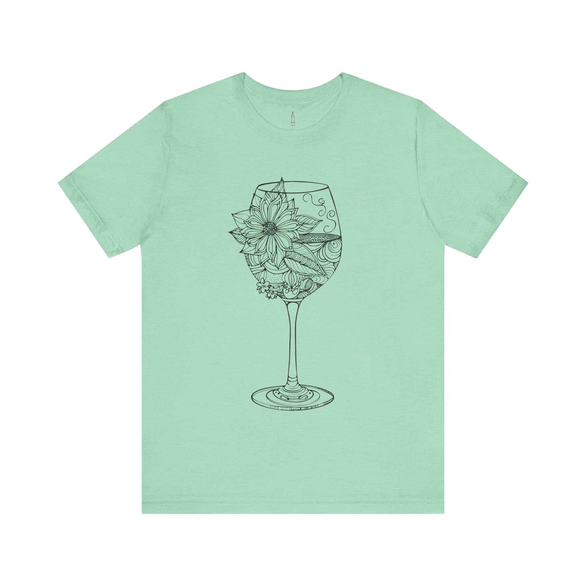 Floral Wine Glass Tee