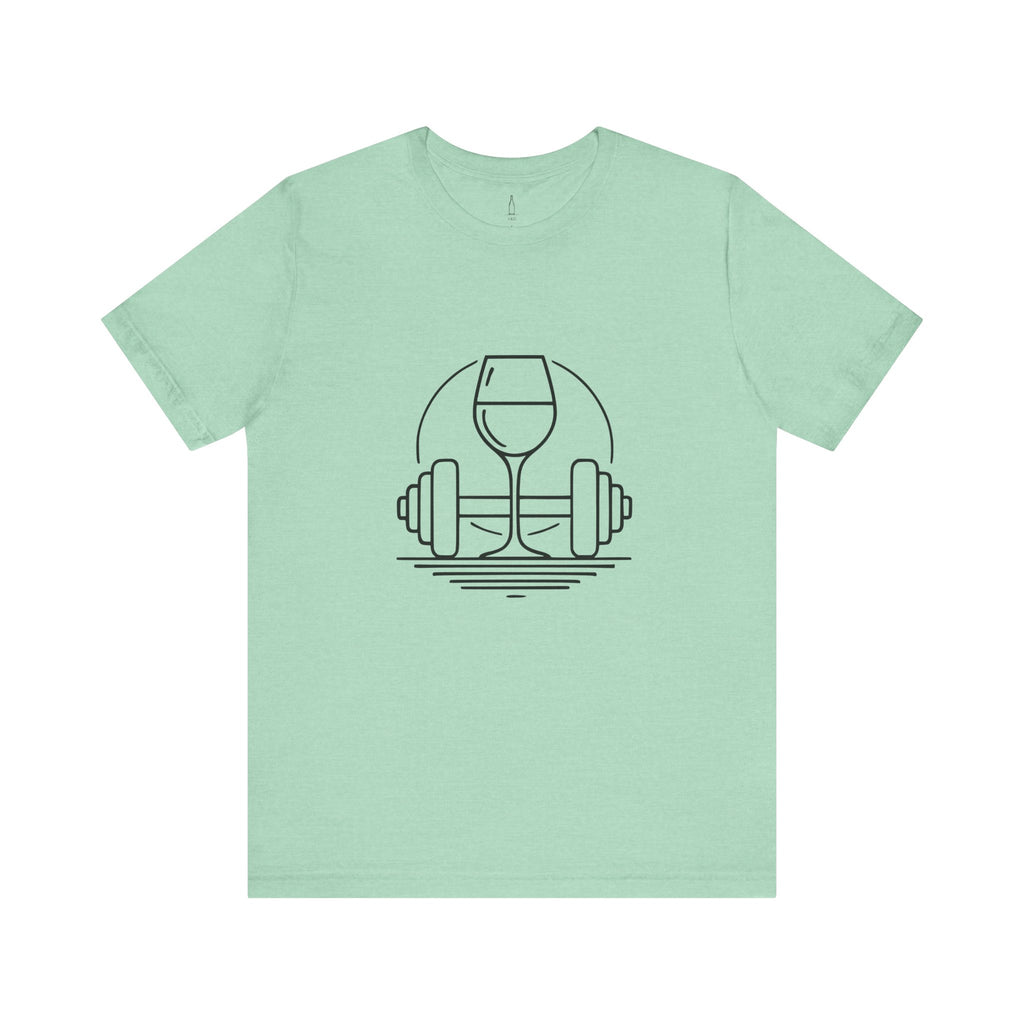Dumbbell w/ Wine Glass Jersey Short Sleeve Tee