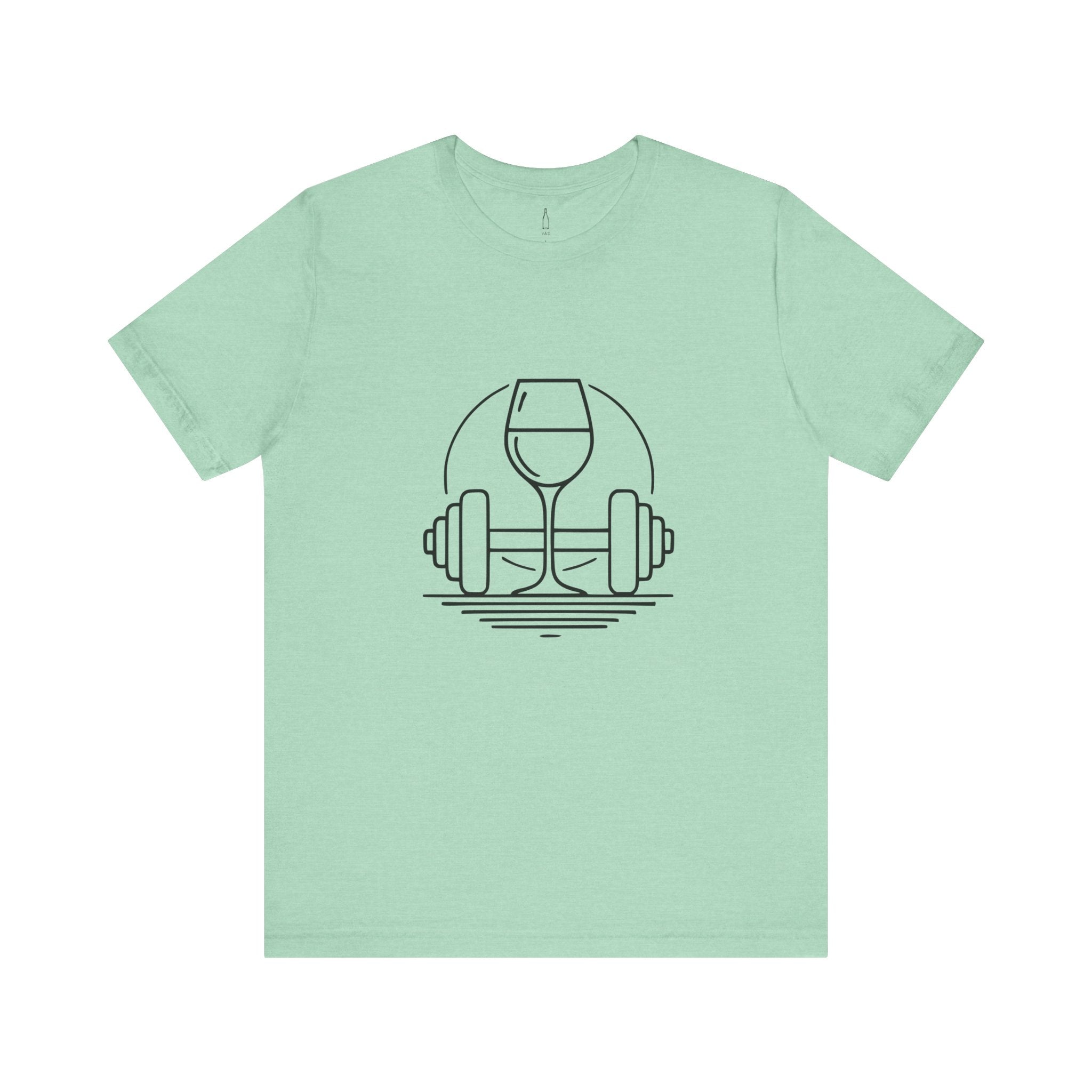 Dumbbell w/ Wine Glass Jersey Short Sleeve Tee