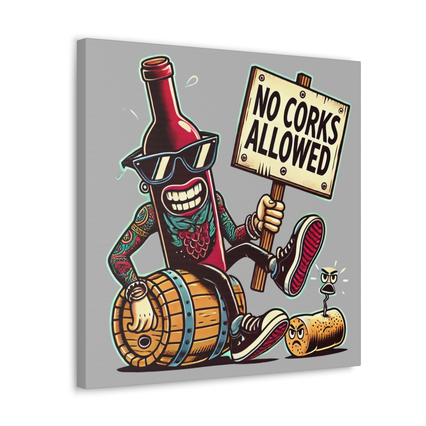 No Corks Allowed Canvas Wrap