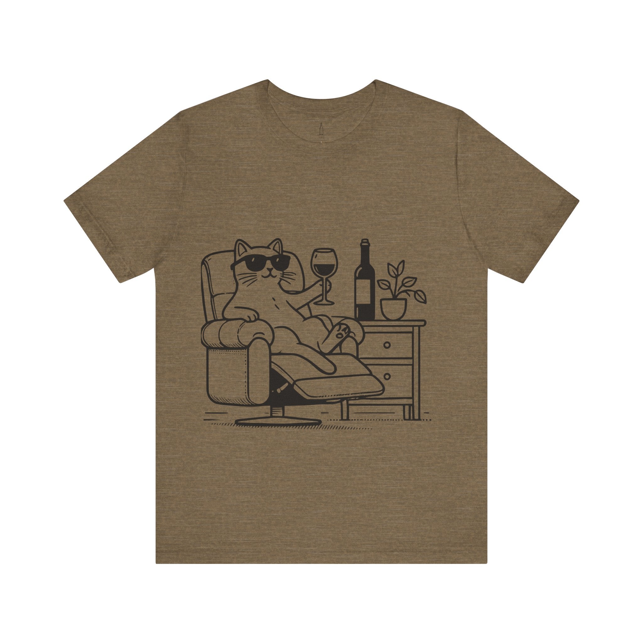 Cat Relaxing Wine Tee