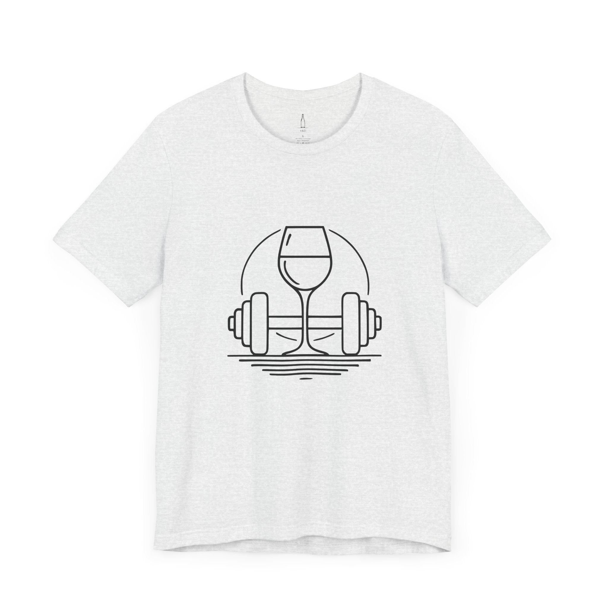 Dumbbell w/ Wine Glass Jersey Short Sleeve Tee