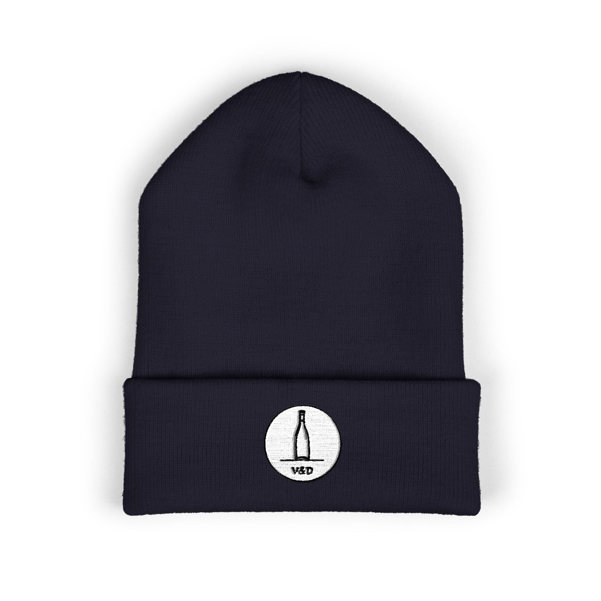 V&D Wine Bottle Logo - Embroidered Cuffed Beanie
