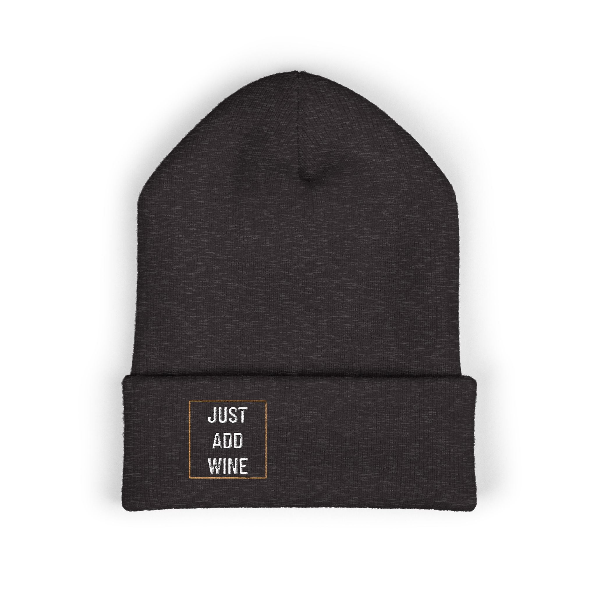 'Just Add Wine' - Embroidered Cuffed Beanie