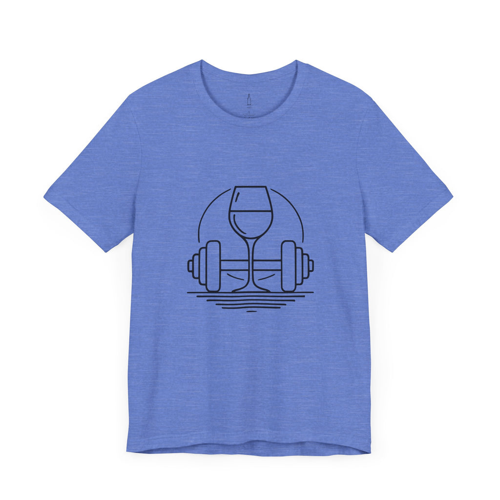 Dumbbell w/ Wine Glass Jersey Short Sleeve Tee