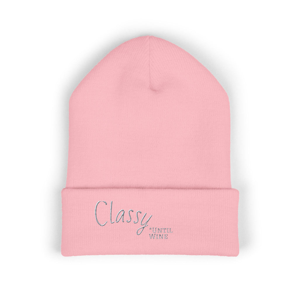 Classy *Until Wine - Embroidered Cuffed Beanie