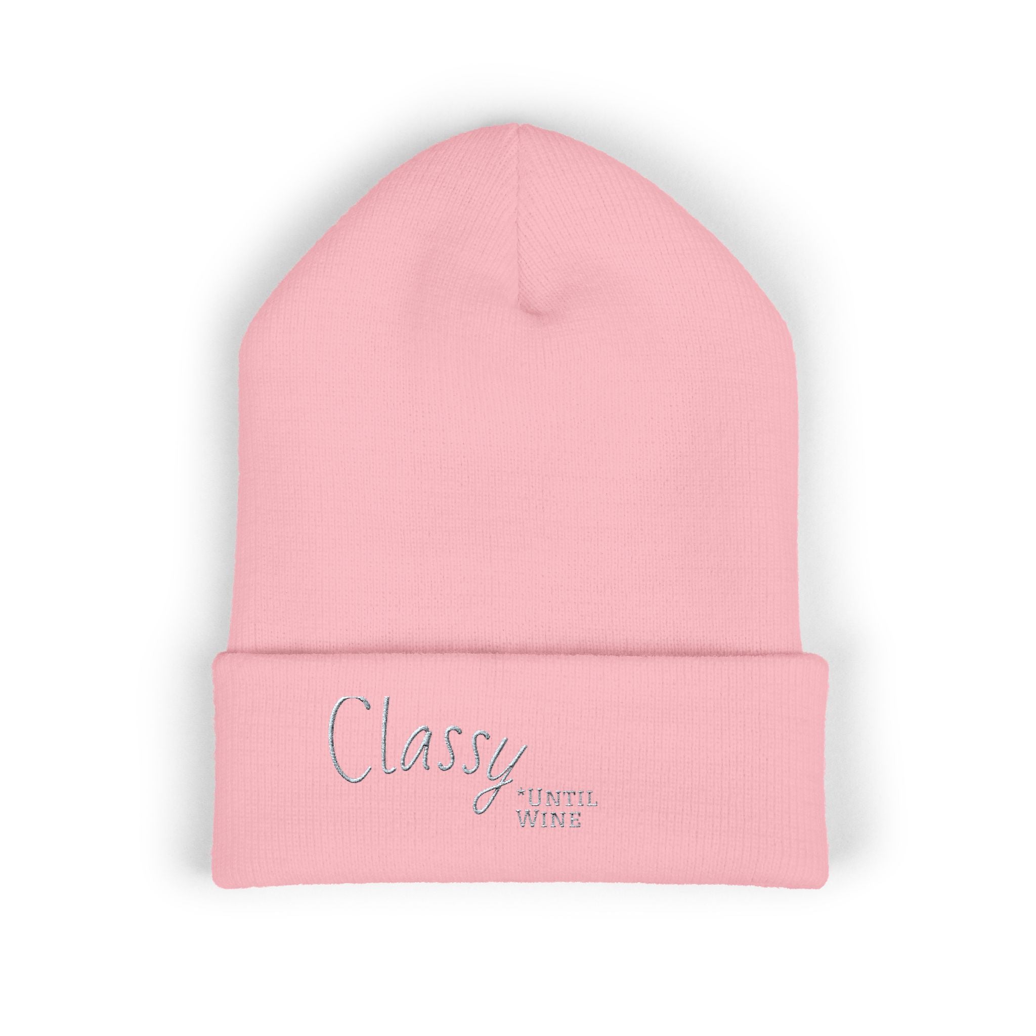 Classy *Until Wine - Embroidered Cuffed Beanie