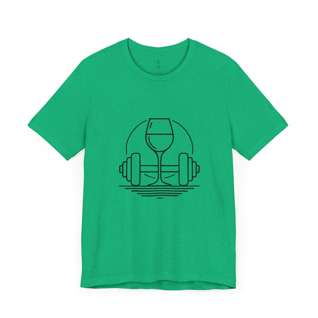 Dumbbell w/ Wine Glass Jersey Short Sleeve Tee