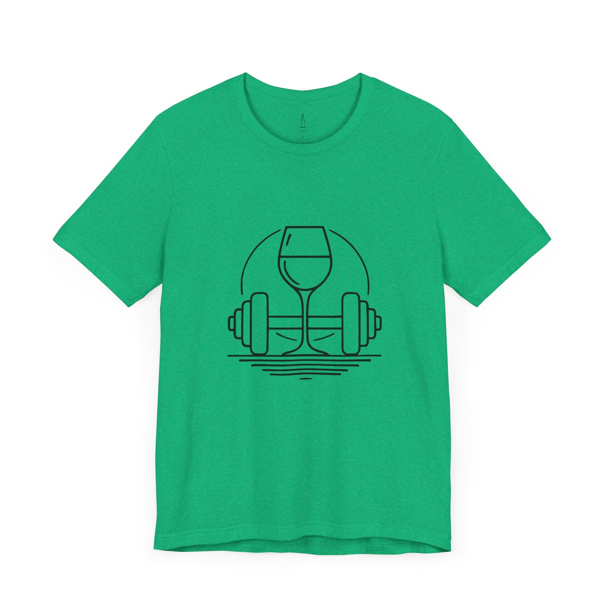 Dumbbell w/ Wine Glass Jersey Short Sleeve Tee