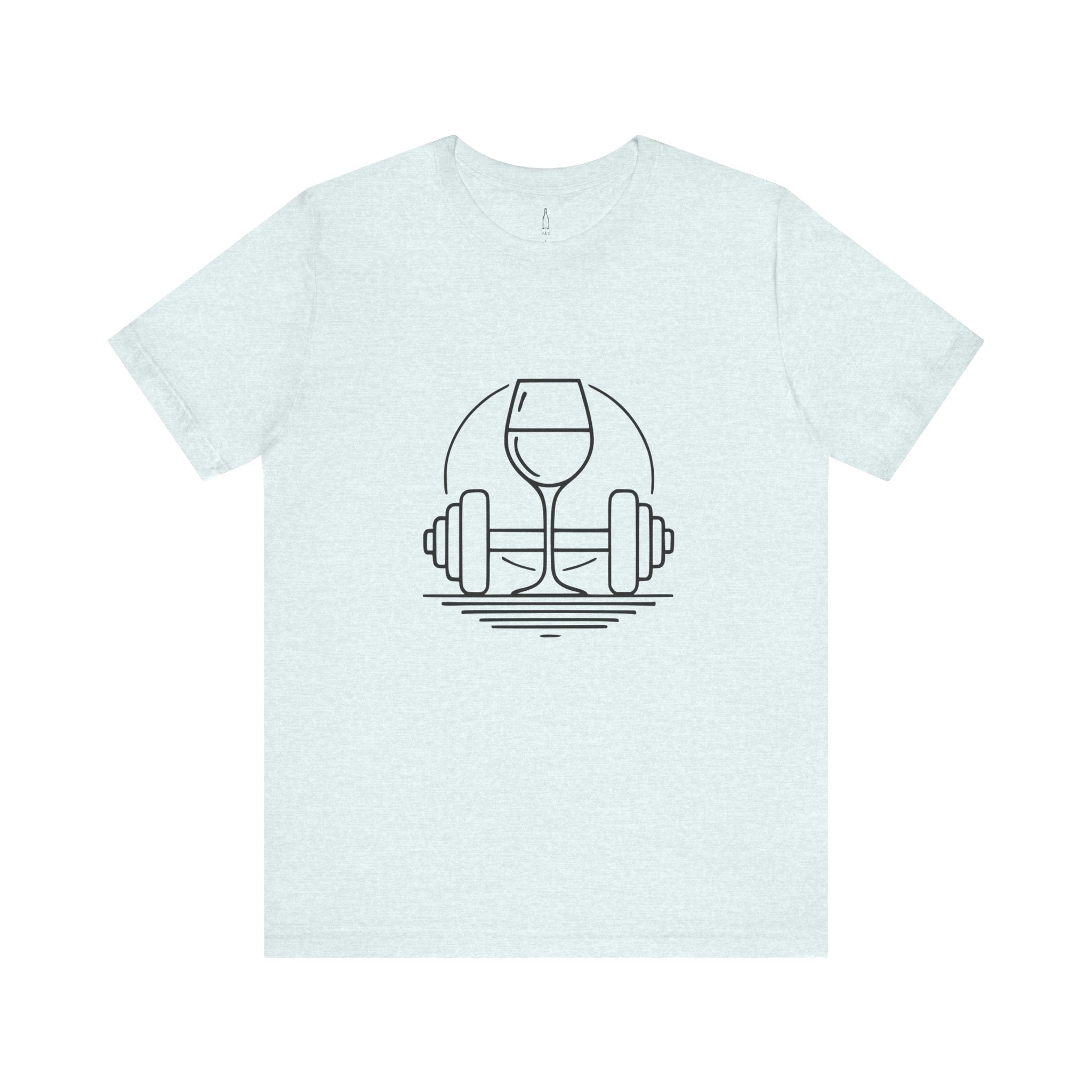 Dumbbell w/ Wine Glass Jersey Short Sleeve Tee