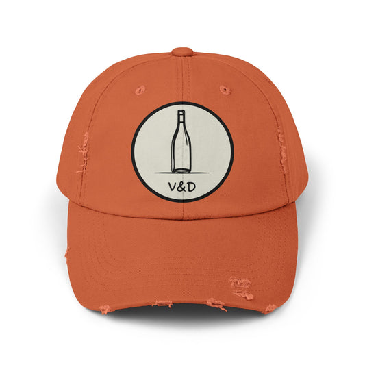 Distressed Cap with Vintage Bottle Design