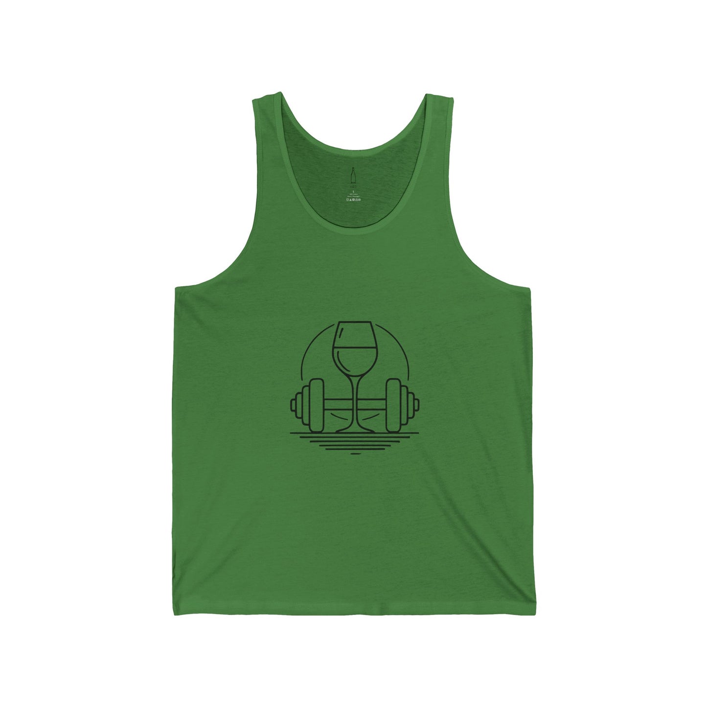 Dumbbell w/ Wine Glass Unisex Jersey Tank