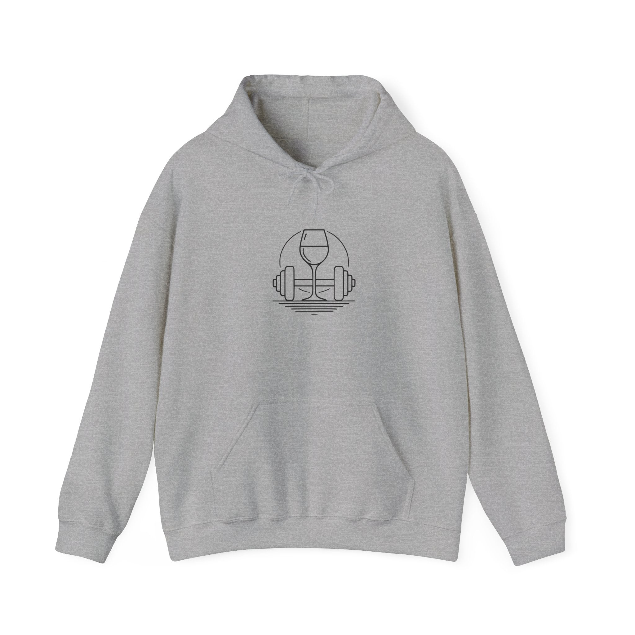 Dumbbell and Wine Glass Hoodie