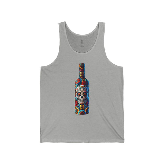 Tank Top Sugar Skull Wine Bottle Design