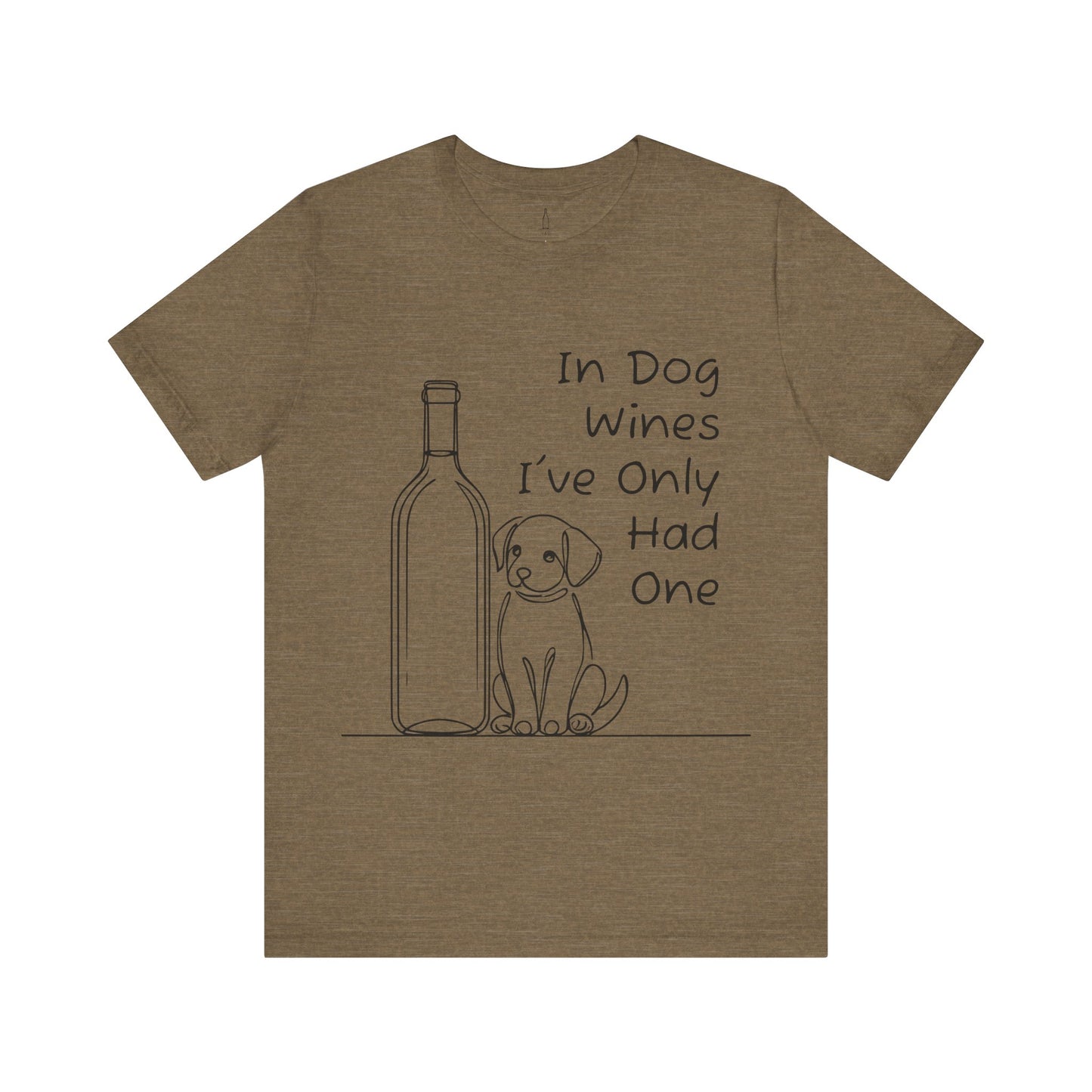 'Funny Wine Bottle and Puppy' Unisex Tee