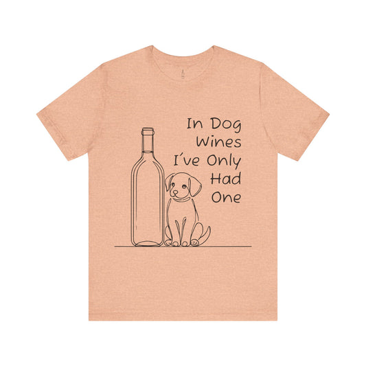 'Funny Wine Bottle and Puppy' Unisex Tee
