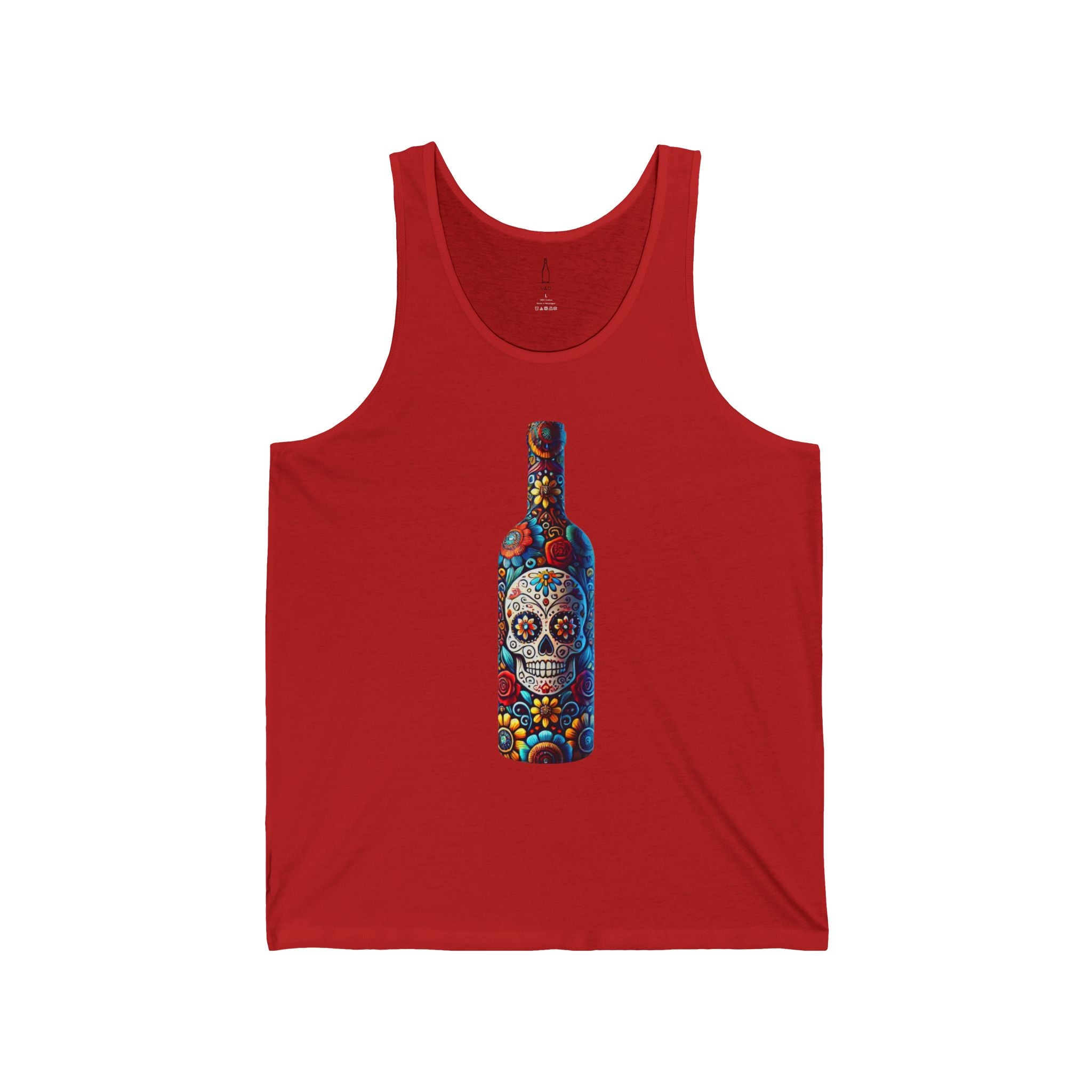 Tank Top Sugar Skull Wine Bottle Design