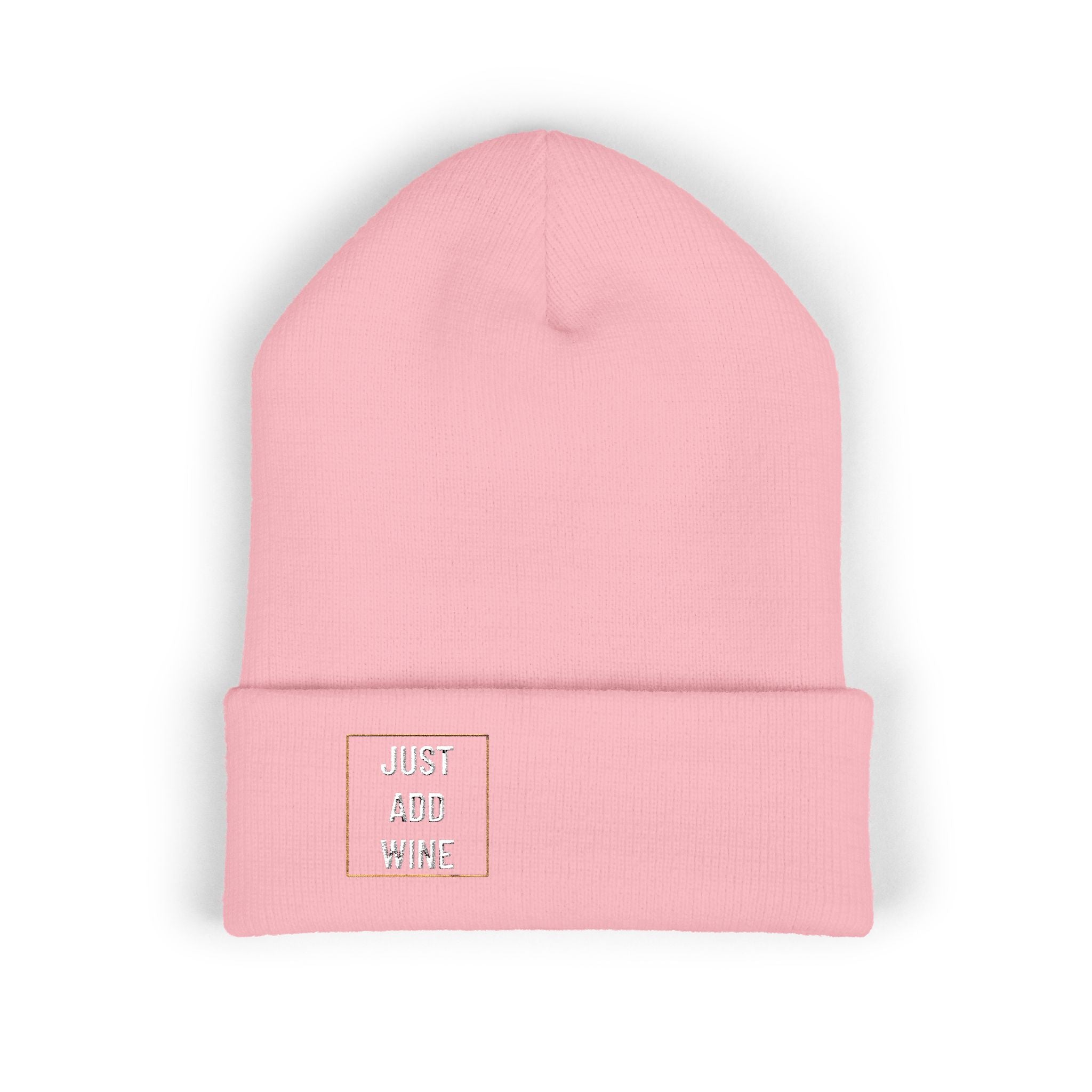 'Just Add Wine' - Embroidered Cuffed Beanie