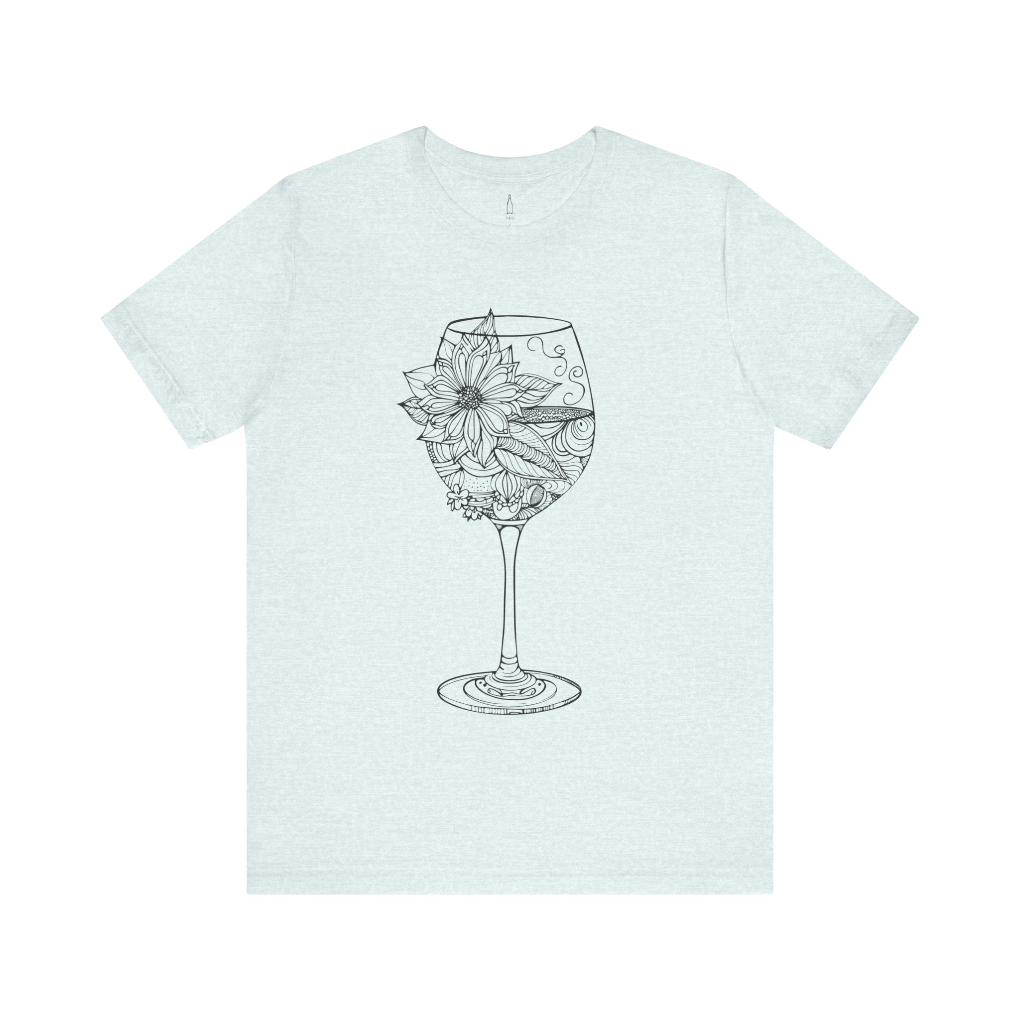 Floral Wine Glass Tee