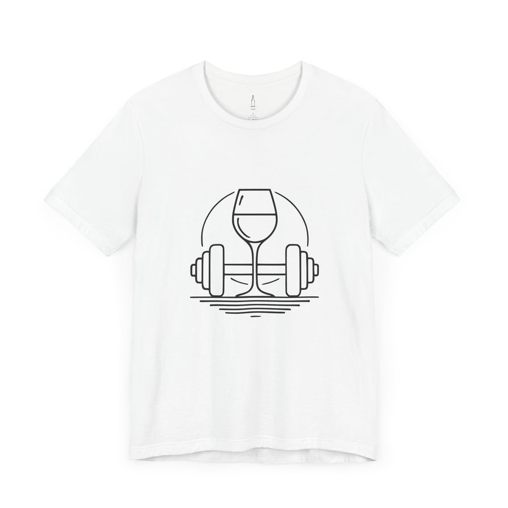 Dumbbell w/ Wine Glass Jersey Short Sleeve Tee
