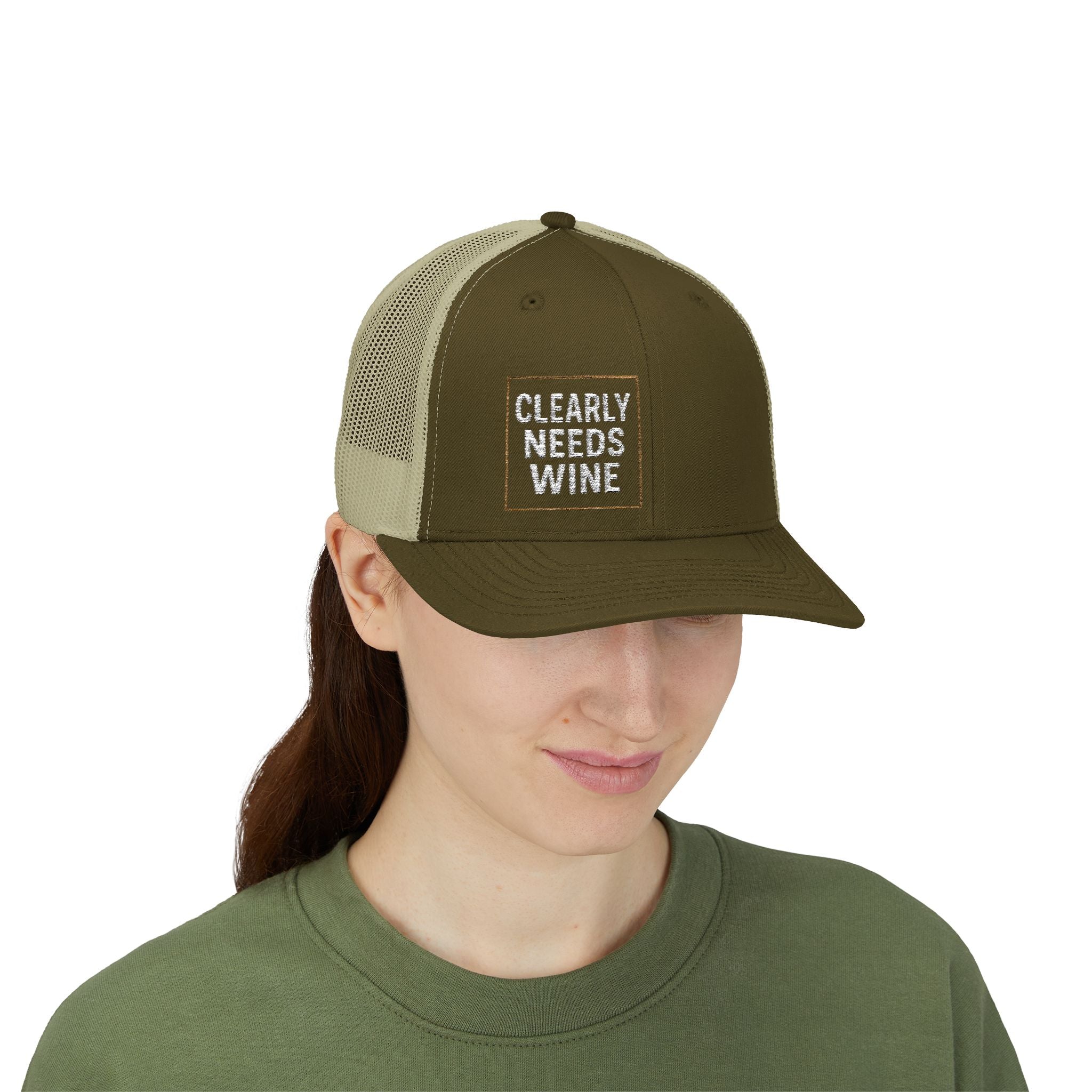 'Clearly Needs Wine' - Embroidered Snapback