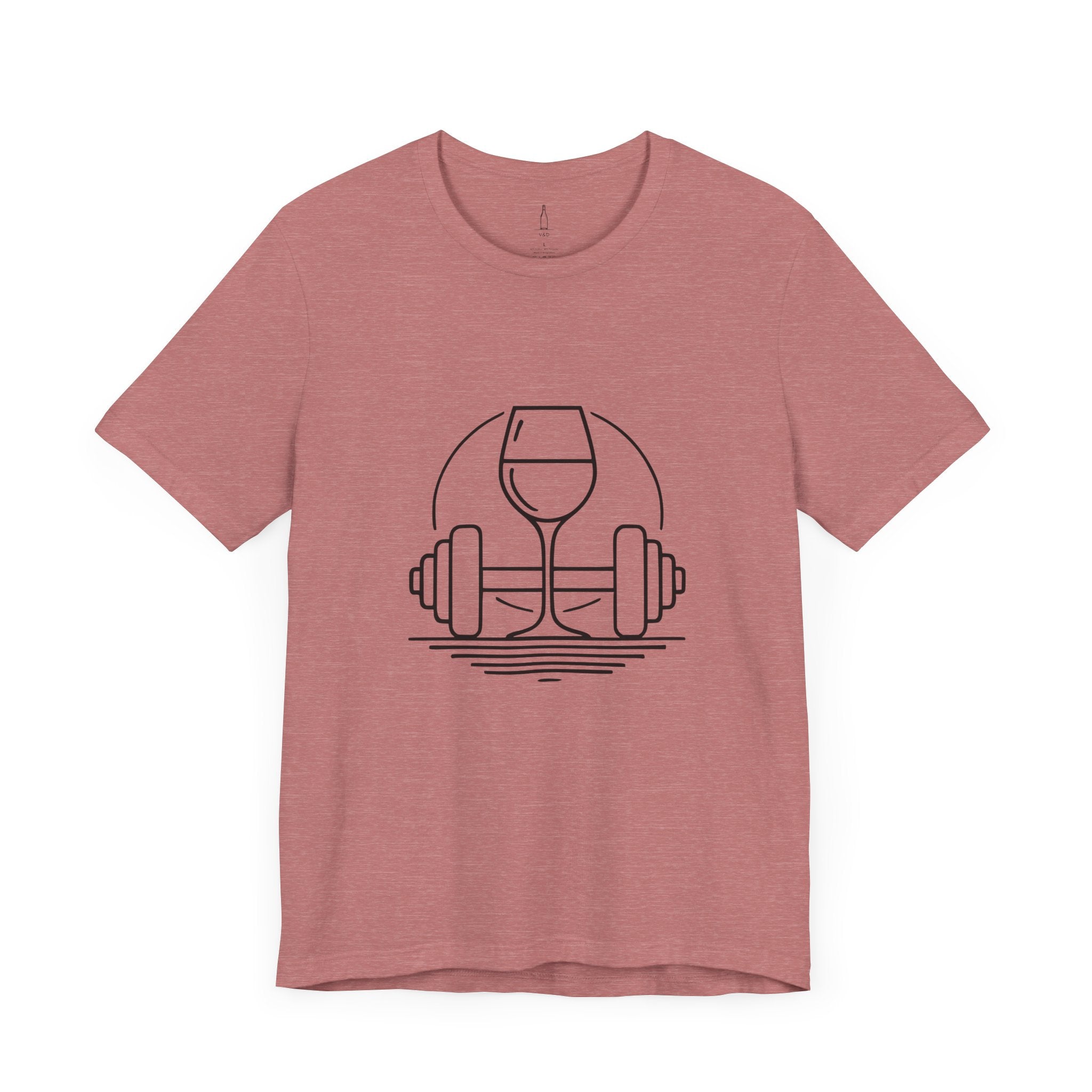 Dumbbell w/ Wine Glass Jersey Short Sleeve Tee