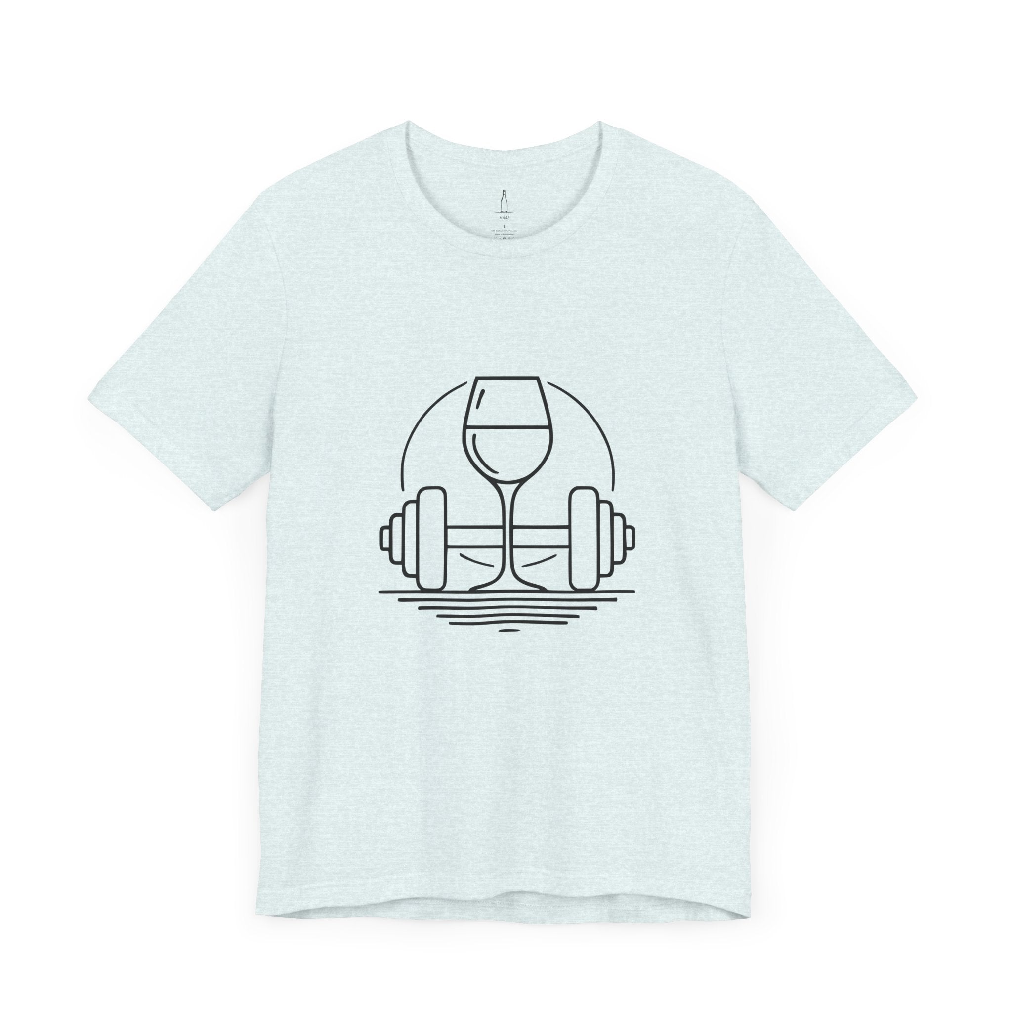 Dumbbell w/ Wine Glass Jersey Short Sleeve Tee