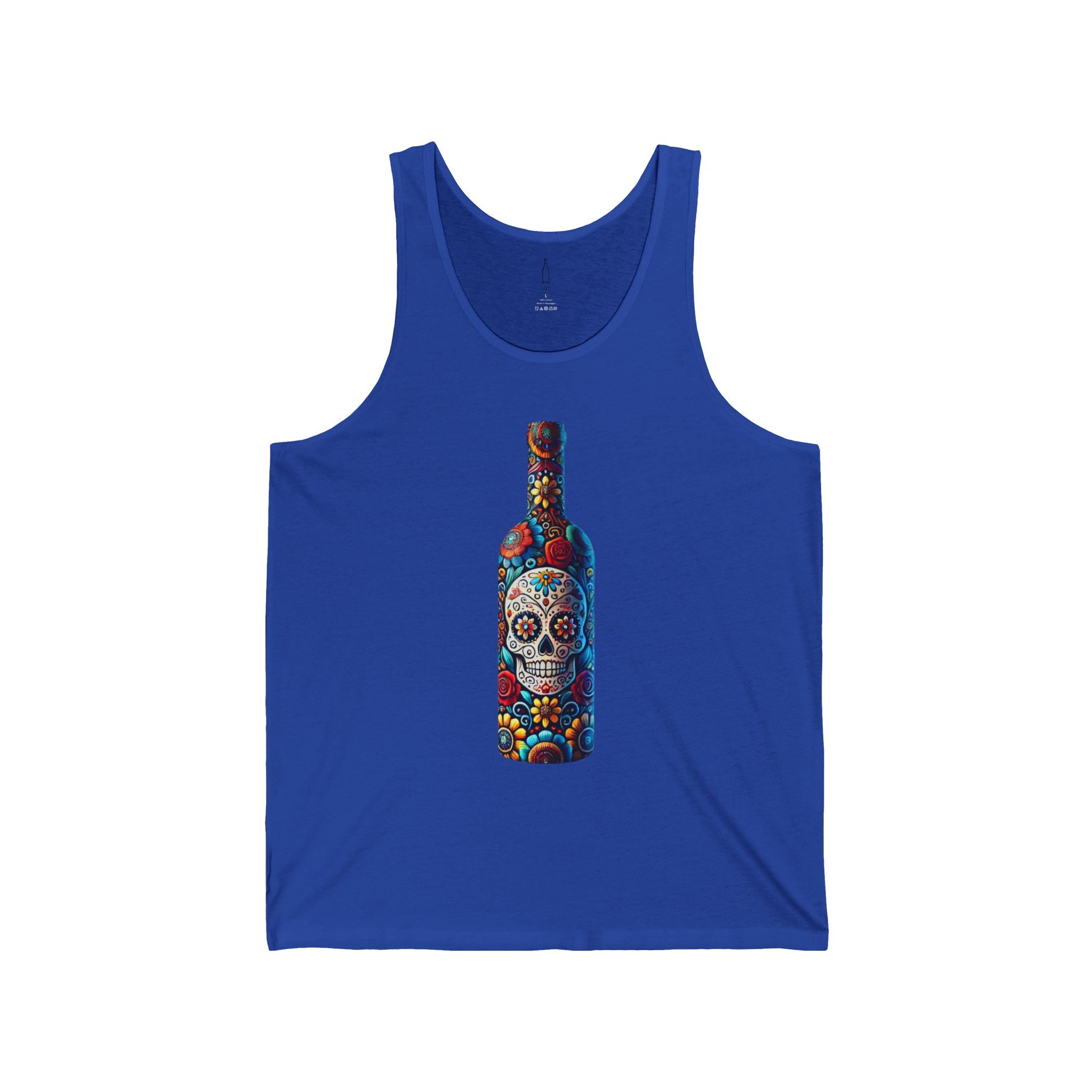 Tank Top Sugar Skull Wine Bottle Design