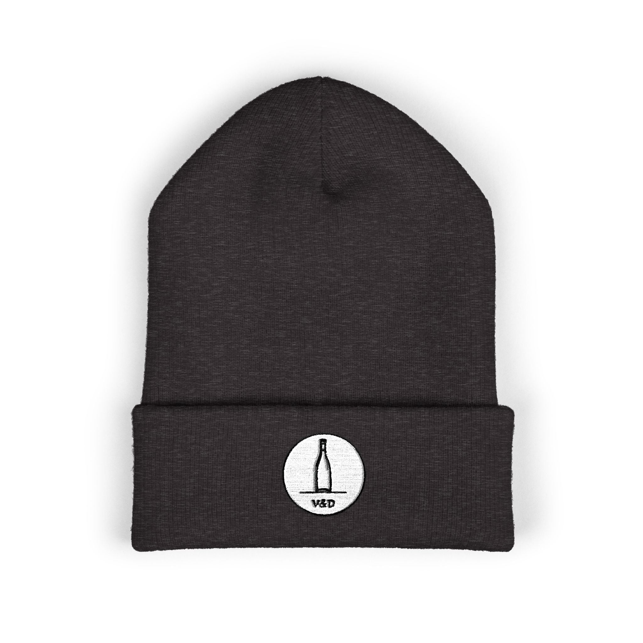 V&D Wine Bottle Logo - Embroidered Cuffed Beanie