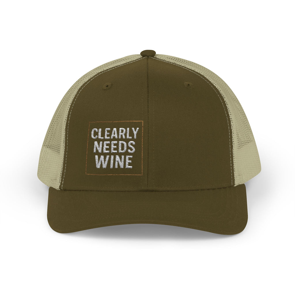 'Clearly Needs Wine' - Embroidered Snapback