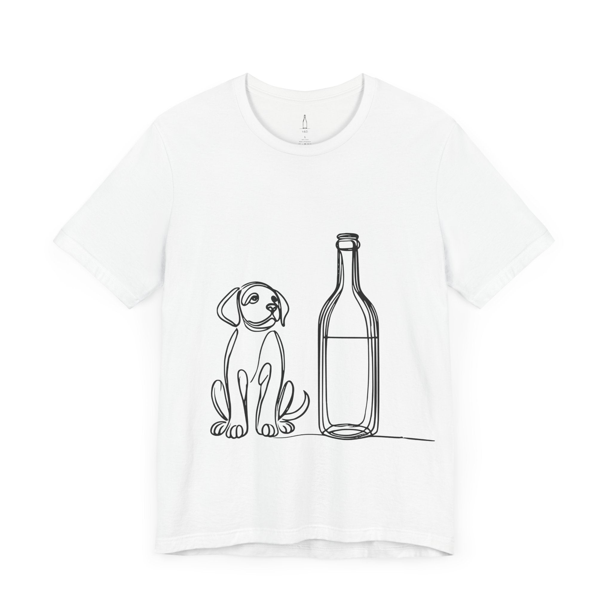 Wine Bottle Puppy Graphic Tee
