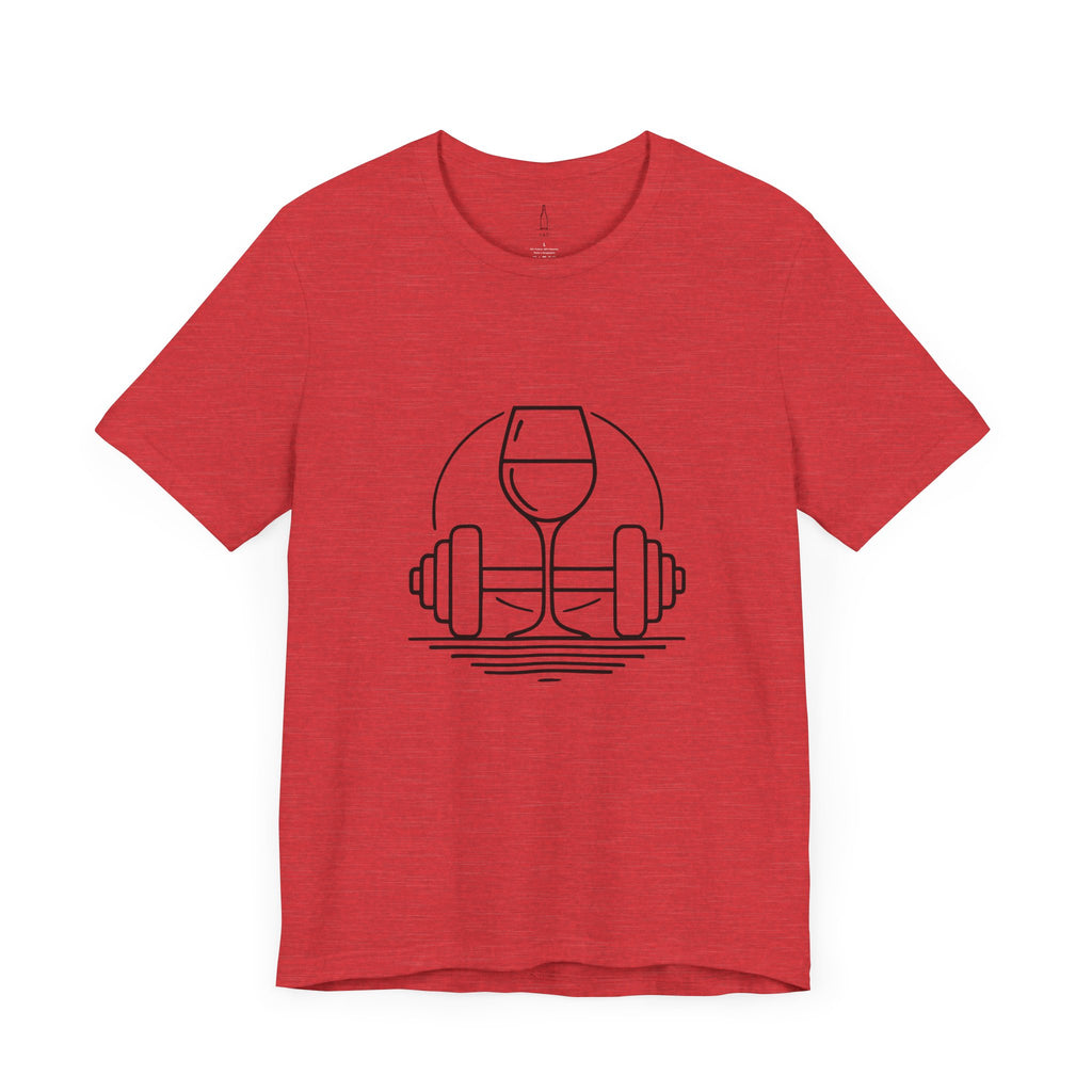 Dumbbell w/ Wine Glass Jersey Short Sleeve Tee