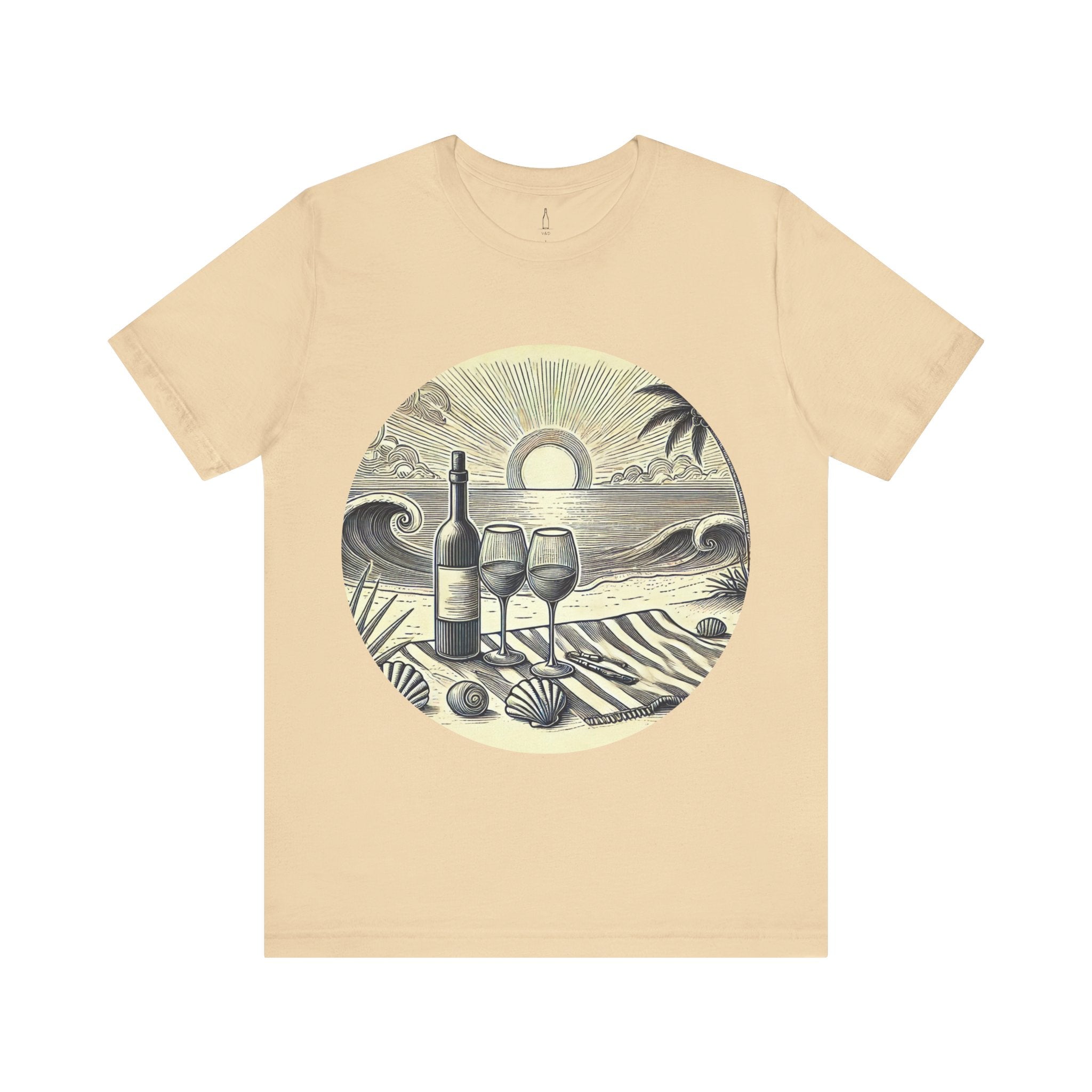 Peaceful Beach With Wine Tee