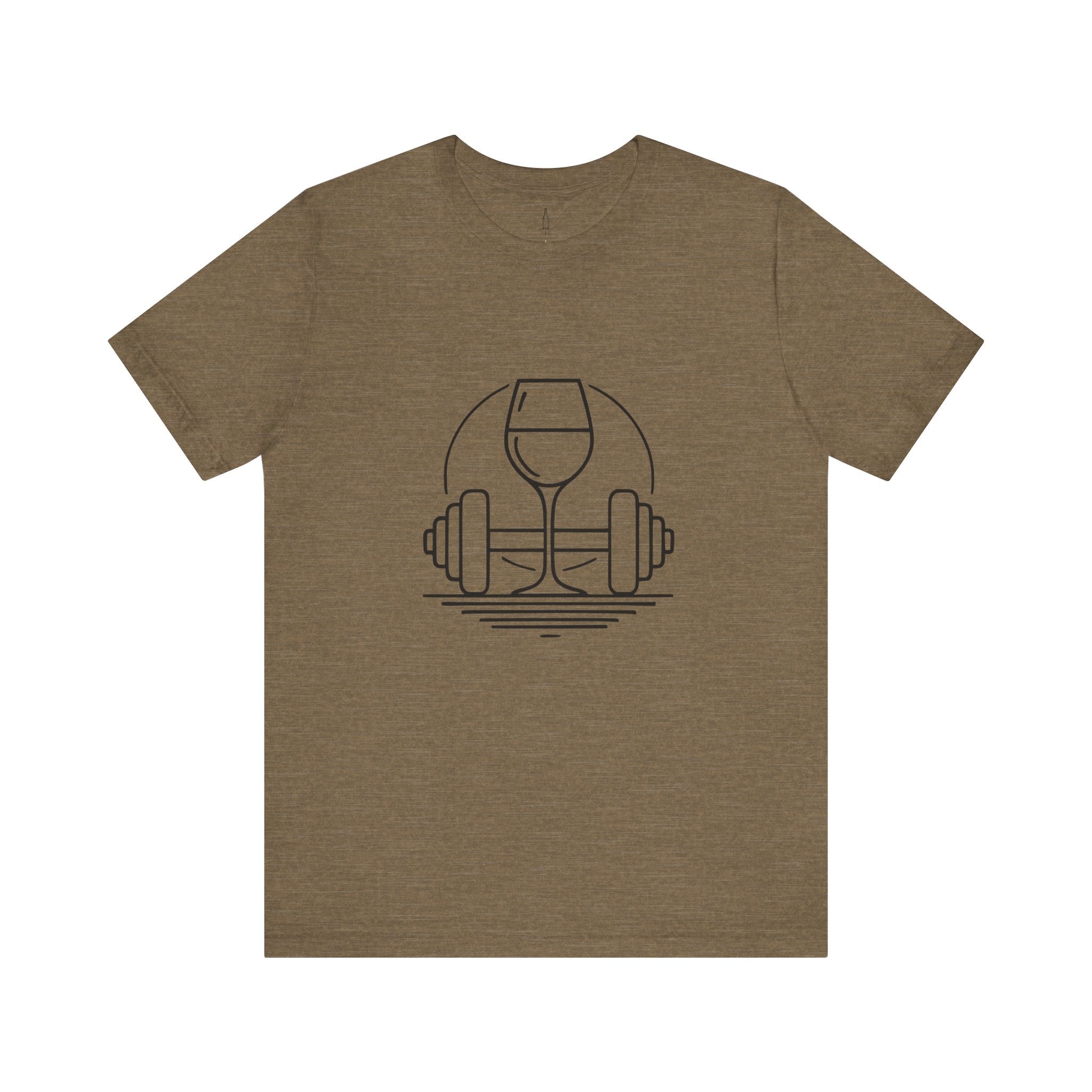 Dumbbell w/ Wine Glass Jersey Short Sleeve Tee
